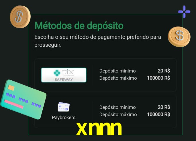 O cassino xnnn oferece uma grande variedade de métodos de pagamento